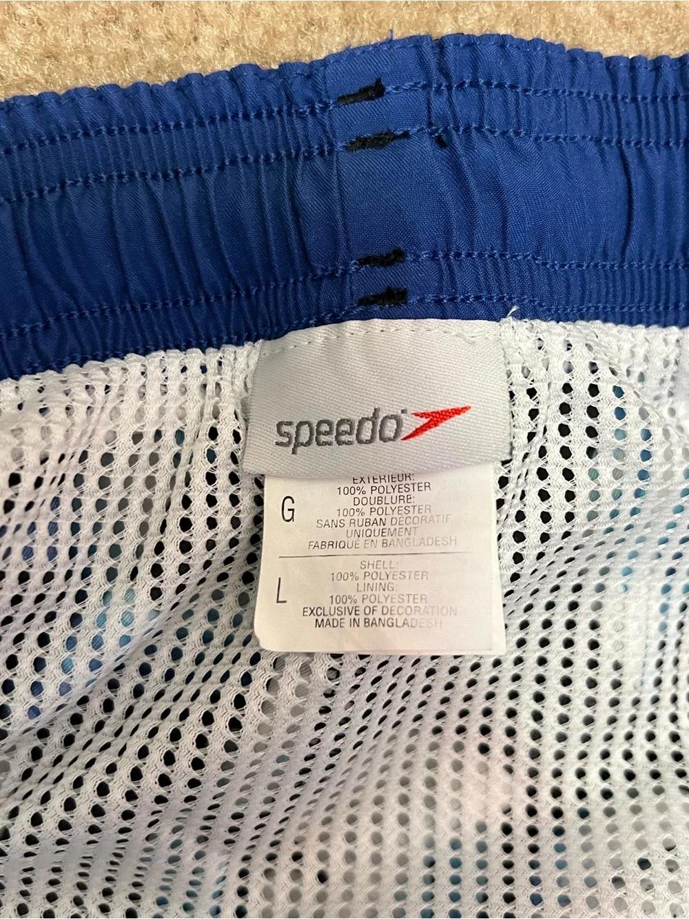 Speedo Men's Large Blue & Black Tropical Floral Swim Trunks Board Shorts⁠